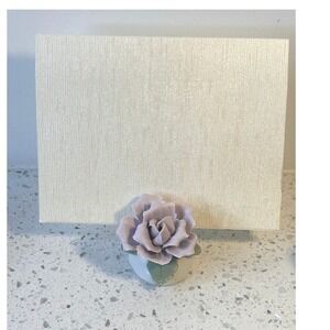 Set of 20 Vitge.Porcelain Flower Wedding Table Card Holders Lavender Cream Roses